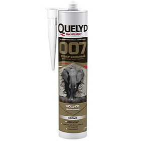 Клей-герметик монтажный QUELYD 007 Супер Сильный белый 400гр    