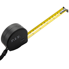 Рулетка с фиксатором P.I.T. CONTROL HTPM03-0519 (5м x 19мм х 0.03мм, 2 класс, мм/дюймы, ABS)
